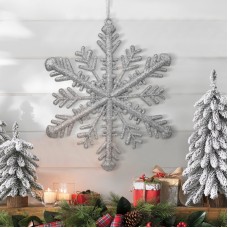 Ornament de Crăciun - cristal de gheață argintiu - 29 x 29 x 1 cm