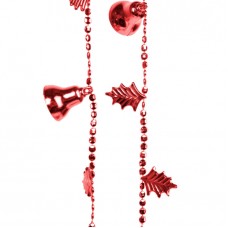 Ghirlandă de Crăciun cu clopotei - roșu strălucitor - 260 cm